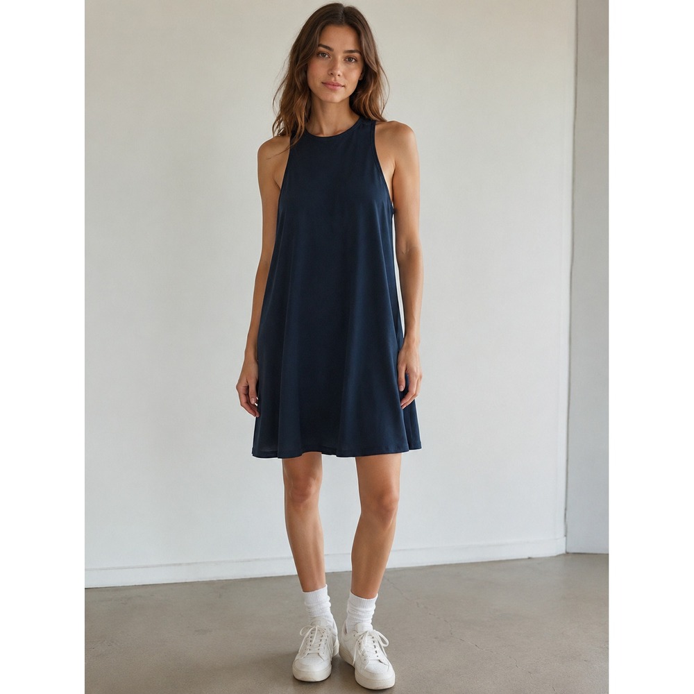 Abercrombie & Fitch Black High Neck Racerback Tee Mni Shirt‎ Dress Small